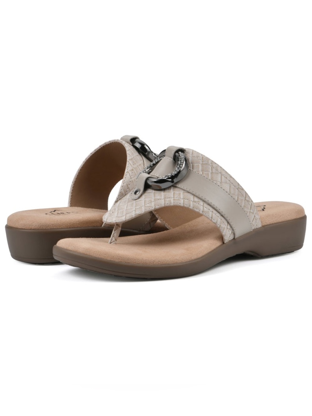 NIB Cliffs by White Mountain Benedict Sandal Taupe Woven 8